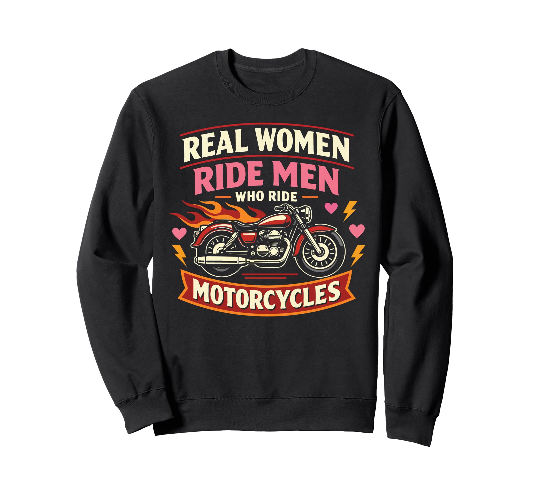 Motorcycle Biker Female Real Sweatshirt - Novelty Apparel for Adults - T-Shirt, Sweatshirt, Hoodie