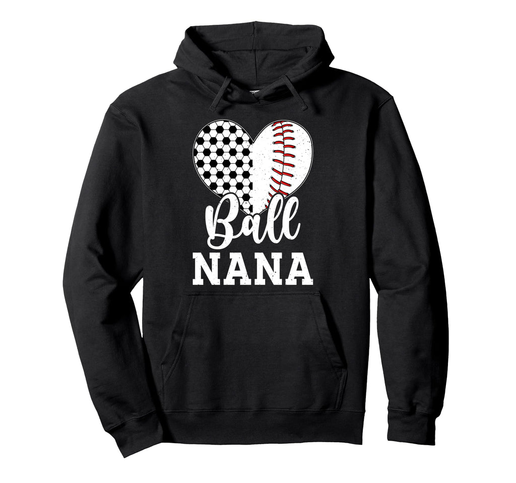 Ball Nana Grandma Heart Baseball Soccer Hoodie - Minimalist Print Unisex - T-Shirt, Sweatshirt, Hoodie