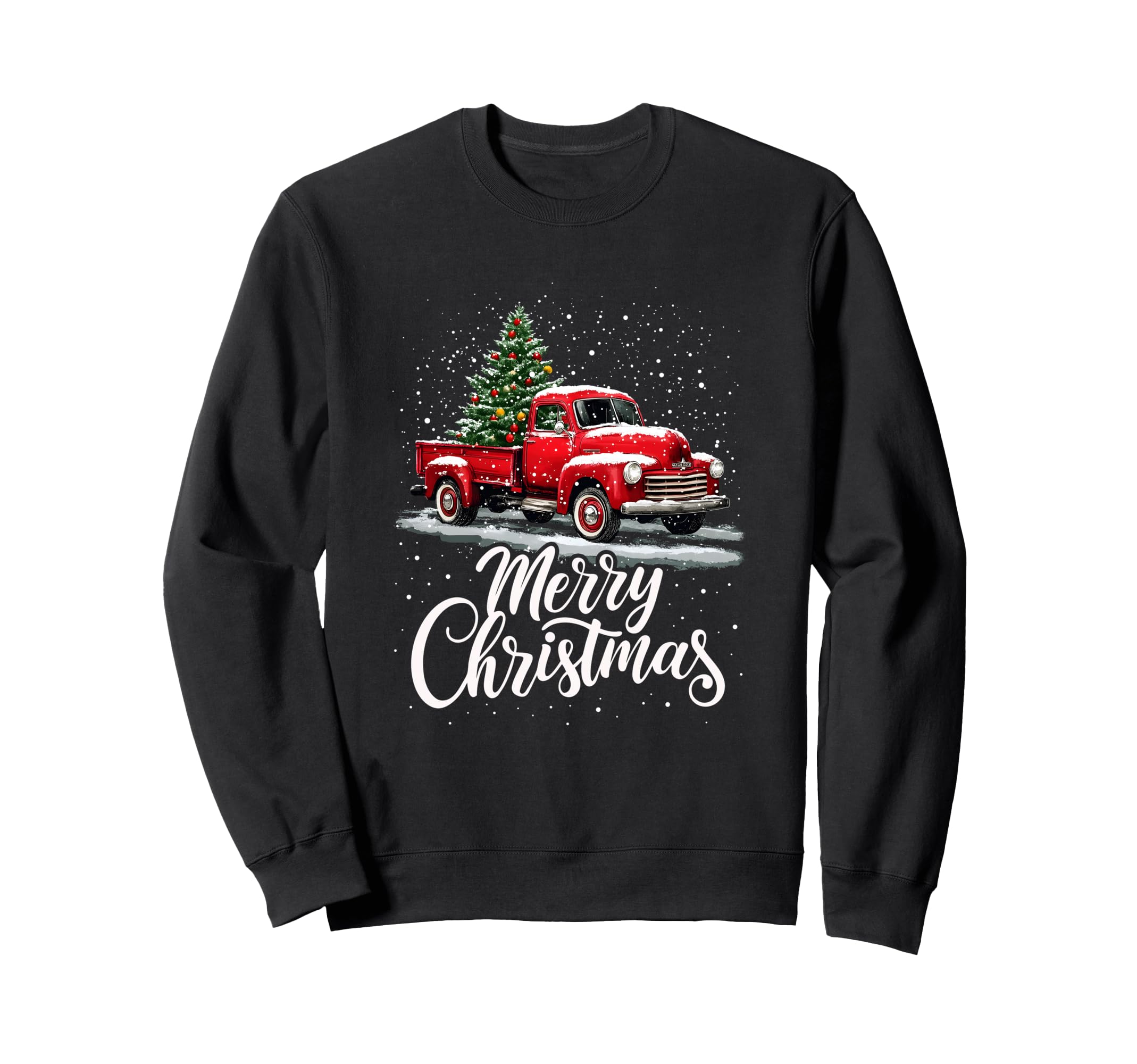 Merry Red Truck Family Matching Sweatshirt - Aesthetic Graphic for Adults - T-Shirt, Sweatshirt, Hoodie