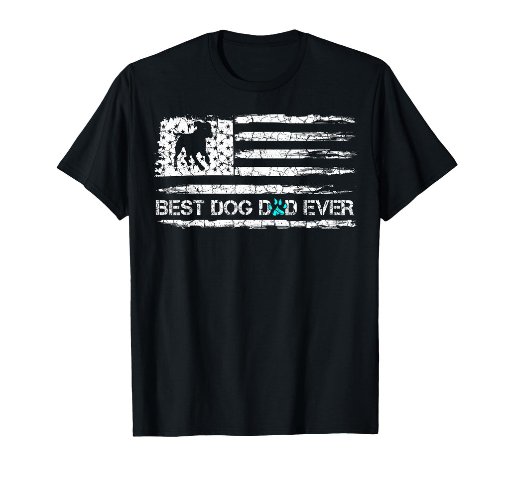 Best Dog Dad Ever Usa Flag Puppy T-Shirt - Aesthetic Graphic for Adults - T-Shirt, Sweatshirt, Hoodie