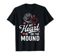 Mom Baseball Gift My Heart Is Mound T-Shirt - Custom Art Print for Adults - T-Shirt, Sweatshirt, Hoodie