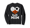 Ball Mom Funny Volleyball Soccer Sweatshirt - Trendy Graphic for Adults - T-Shirt, Sweatshirt, Hoodie