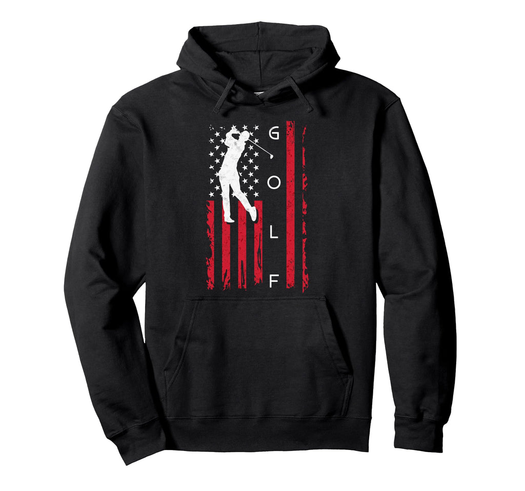 Us Flag Golf Golfer Golfing Dad Hoodie - Streetwear Style Unisex - T-Shirt, Sweatshirt, Hoodie