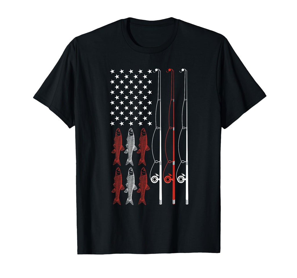 Usa Flag Fishing Dad Grandpa T-Shirt - Fun Novelty Design for Adults - T-Shirt, Sweatshirt, Hoodie