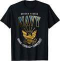 United States Navy Honor-Courage-Commitment - Adult & Kids T-Shirts, Sweatshirts & Hoodies apparel design preview 1
