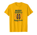 Muddy Boots Happy Hearts Soccer Mom T-Shirt - Minimalist Print Men Women - T-Shirt, Sweatshirt, Hoodie