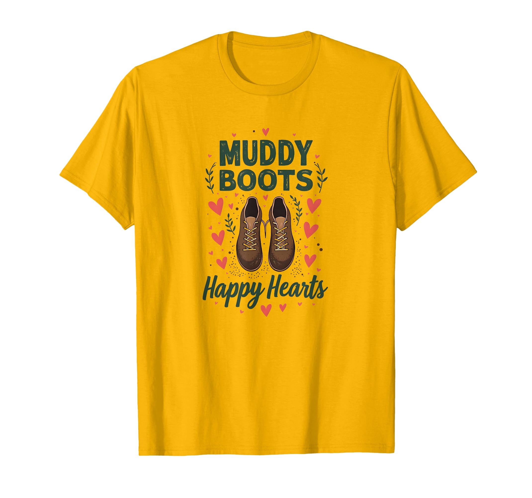 Muddy Boots Happy Hearts Soccer Mom T-Shirt - Minimalist Print Men Women - T-Shirt, Sweatshirt, Hoodie