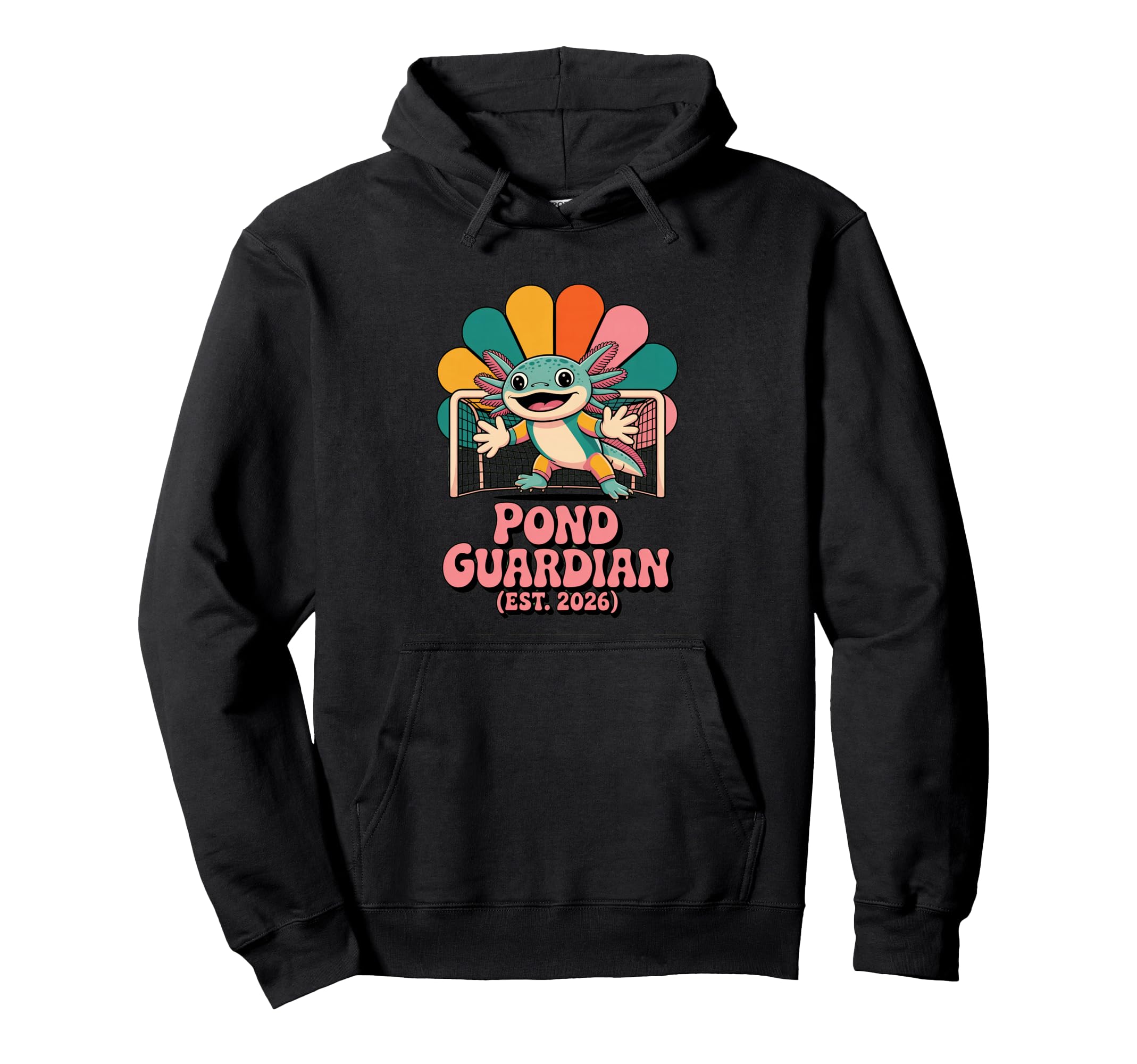 Axolotl Soccer Goalie Pond Guardian Hoodie - Fun Novelty Design for Adults - T-Shirt, Sweatshirt, Hoodie