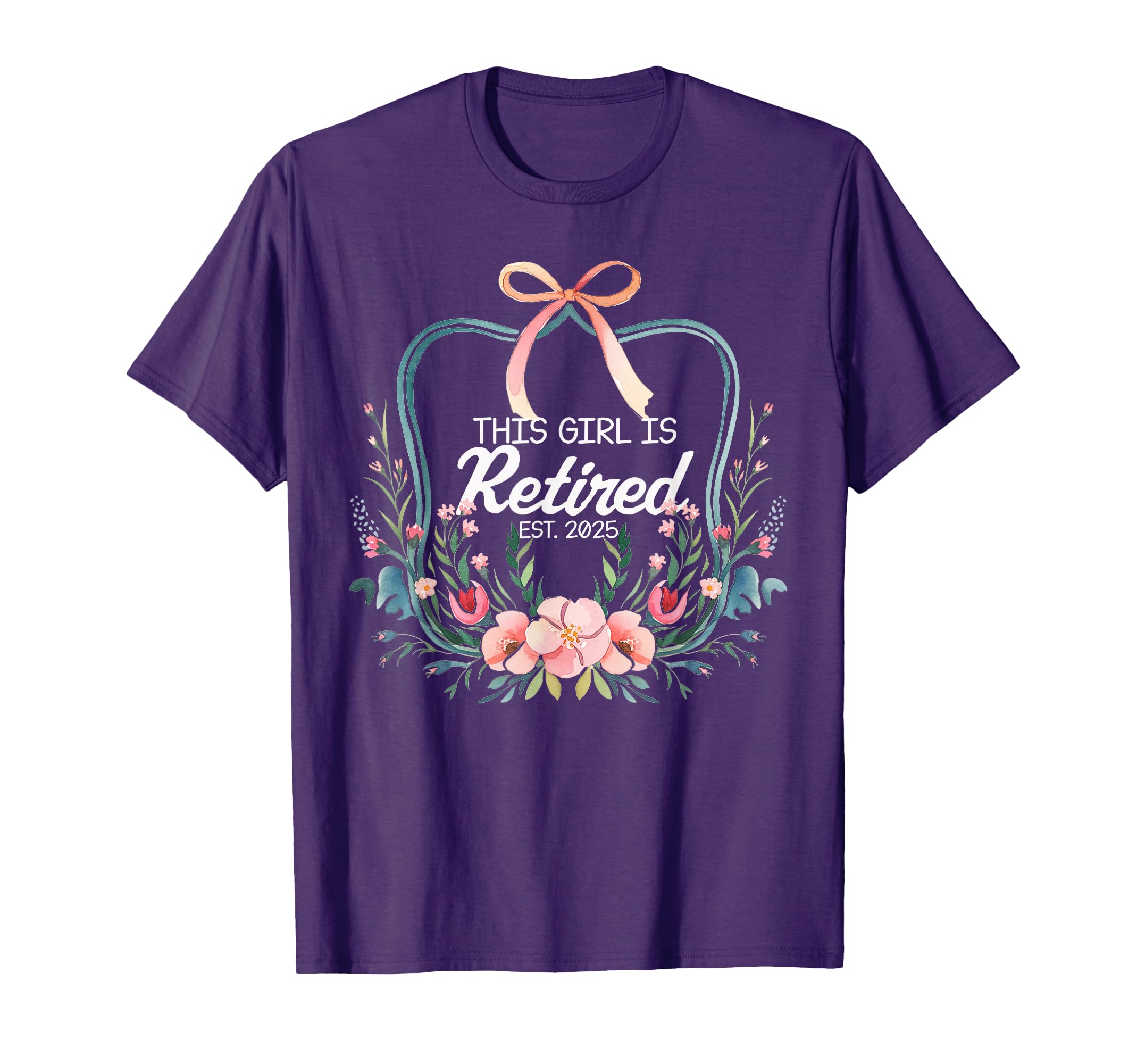 This Is Retired 2025 Bow Floral T-Shirt - Aesthetic Graphic for Adults - T-Shirt, Sweatshirt, Hoodie