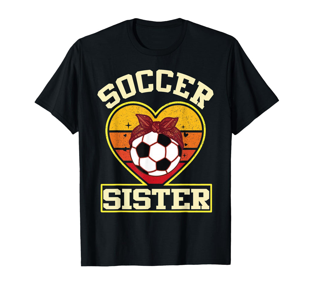 Soccer Sister Sunset Heart Bow Family T-Shirt - Custom Art Print Unisex - T-Shirt, Sweatshirt, Hoodie