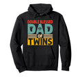 Double Blessed Dad Twins Father Day Hoodie - Minimalist Print Men Women - T-Shirt, Sweatshirt, Hoodie