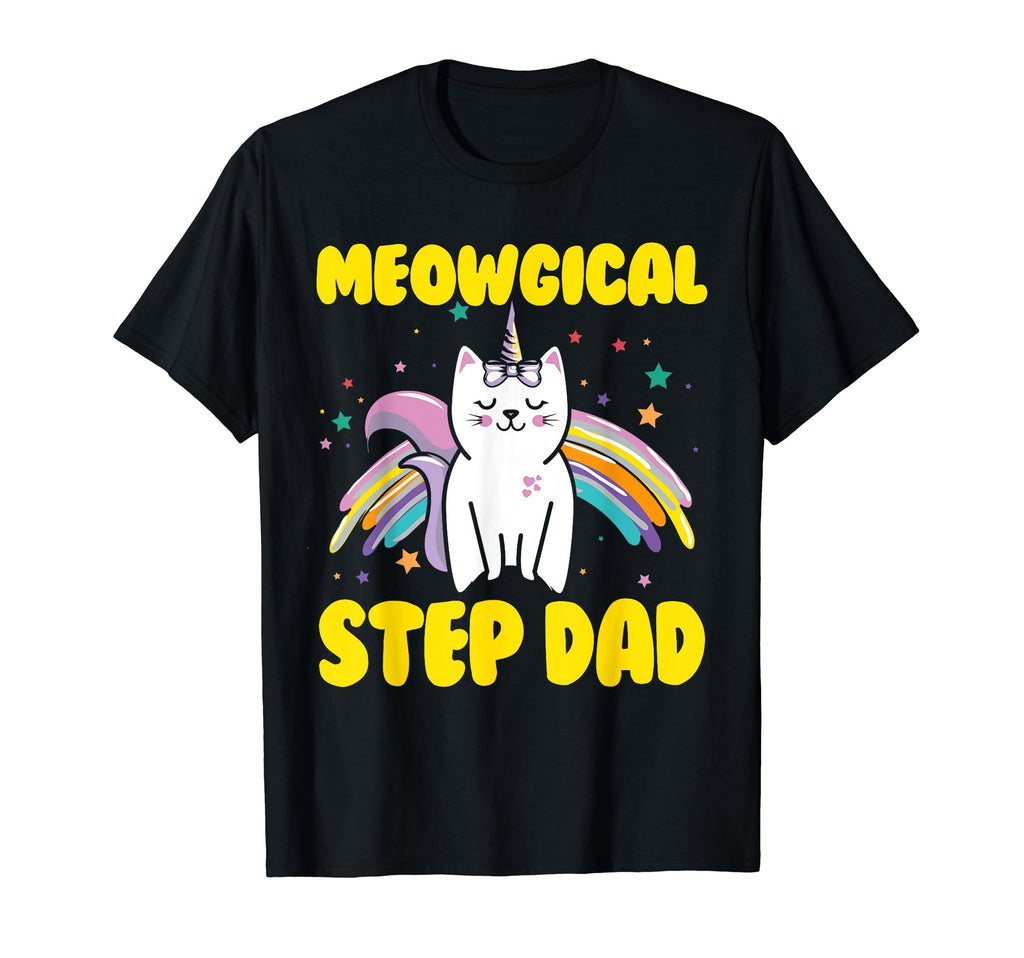 Meowgical Step Dad Magical Kitty Cat T-Shirt - Aesthetic Graphic Men Women - T-Shirt, Sweatshirt, Hoodie