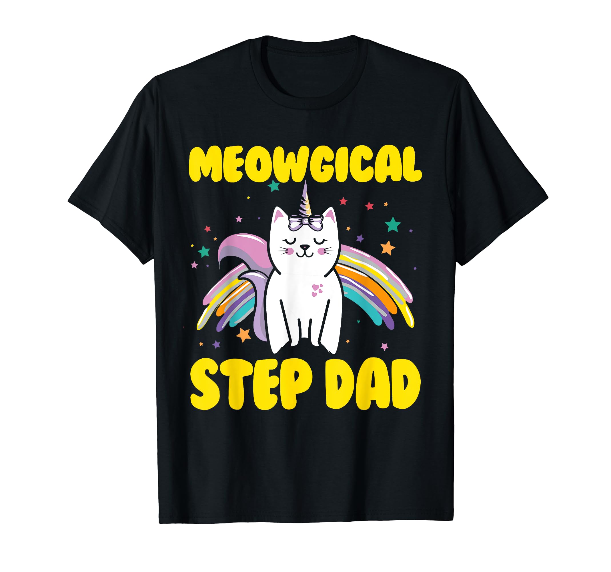 Meowgical Step Dad Magical Kitty Cat T-Shirt - Aesthetic Graphic Men Women - T-Shirt, Sweatshirt, Hoodie