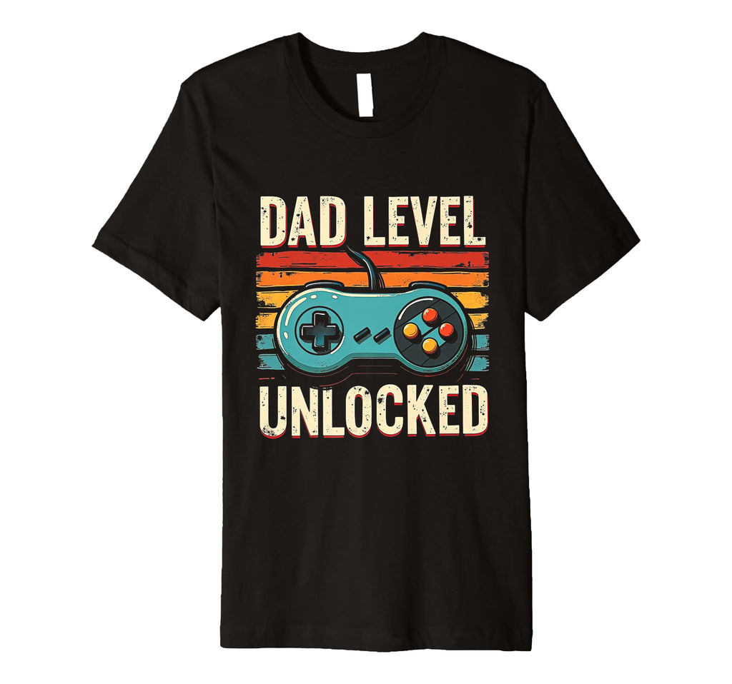 Dad Level Unlocked Funny Gamer Dad T-Shirt - Custom Art Print for Adults - T-Shirt, Sweatshirt, Hoodie
