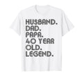 Husband Dad Papa 40 Year Old Legend Dad T-Shirt - Trendy Graphic Men Women - T-Shirt, Sweatshirt, Hoodie