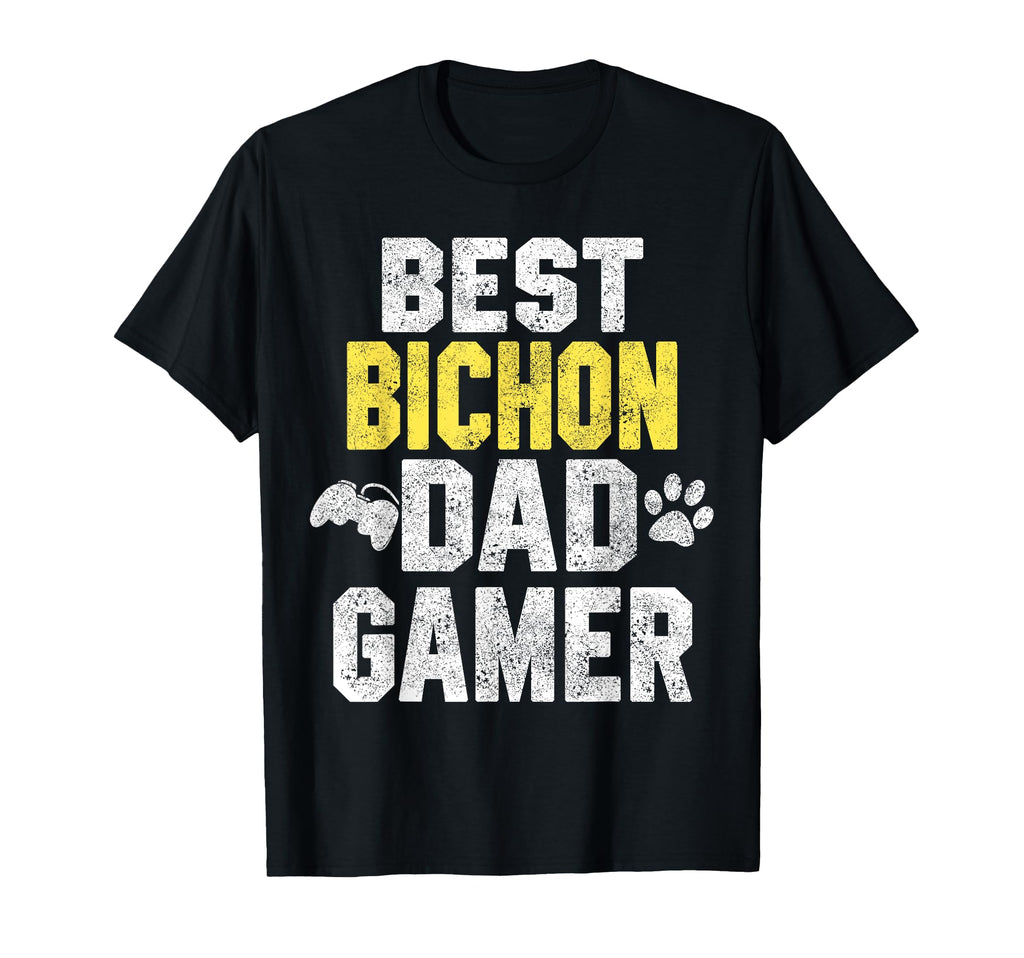 Best Bichon Dad Gamer Bichon Dog T-Shirt - Custom Art Print for Adults - T-Shirt, Sweatshirt, Hoodie