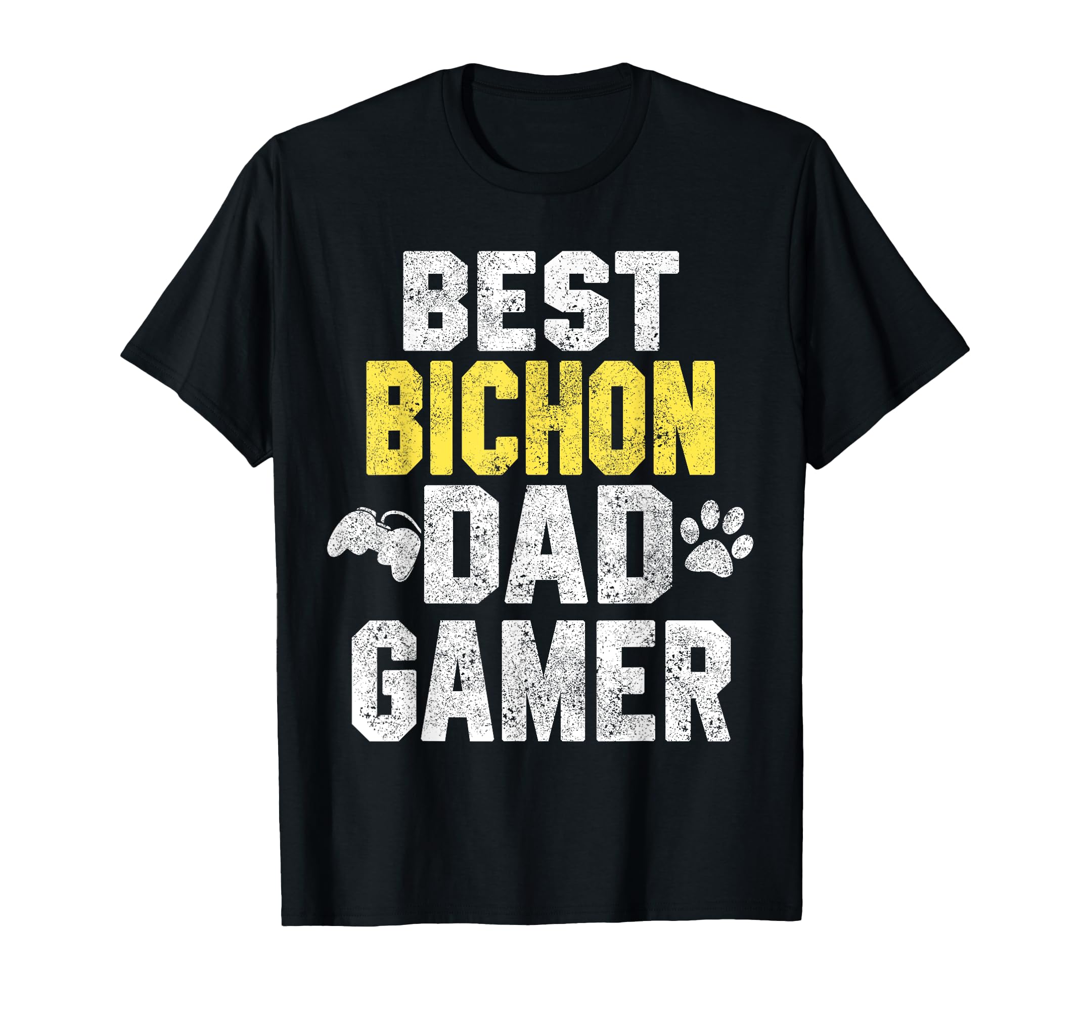 Best Bichon Dad Gamer Bichon Dog T-Shirt - Custom Art Print for Adults - T-Shirt, Sweatshirt, Hoodie