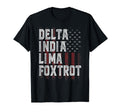 Dilf Delta India Lima Foxtrot Us Flag T-Shirt - Novelty Apparel for Adults - T-Shirt, Sweatshirt, Hoodie
