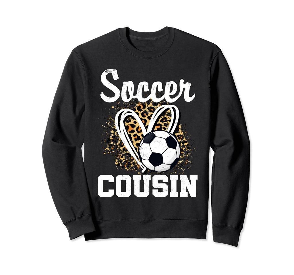 Soccer Cousin Leopard Heart Sweatshirt - Streetwear Style Men Women - T-Shirt, Sweatshirt, Hoodie