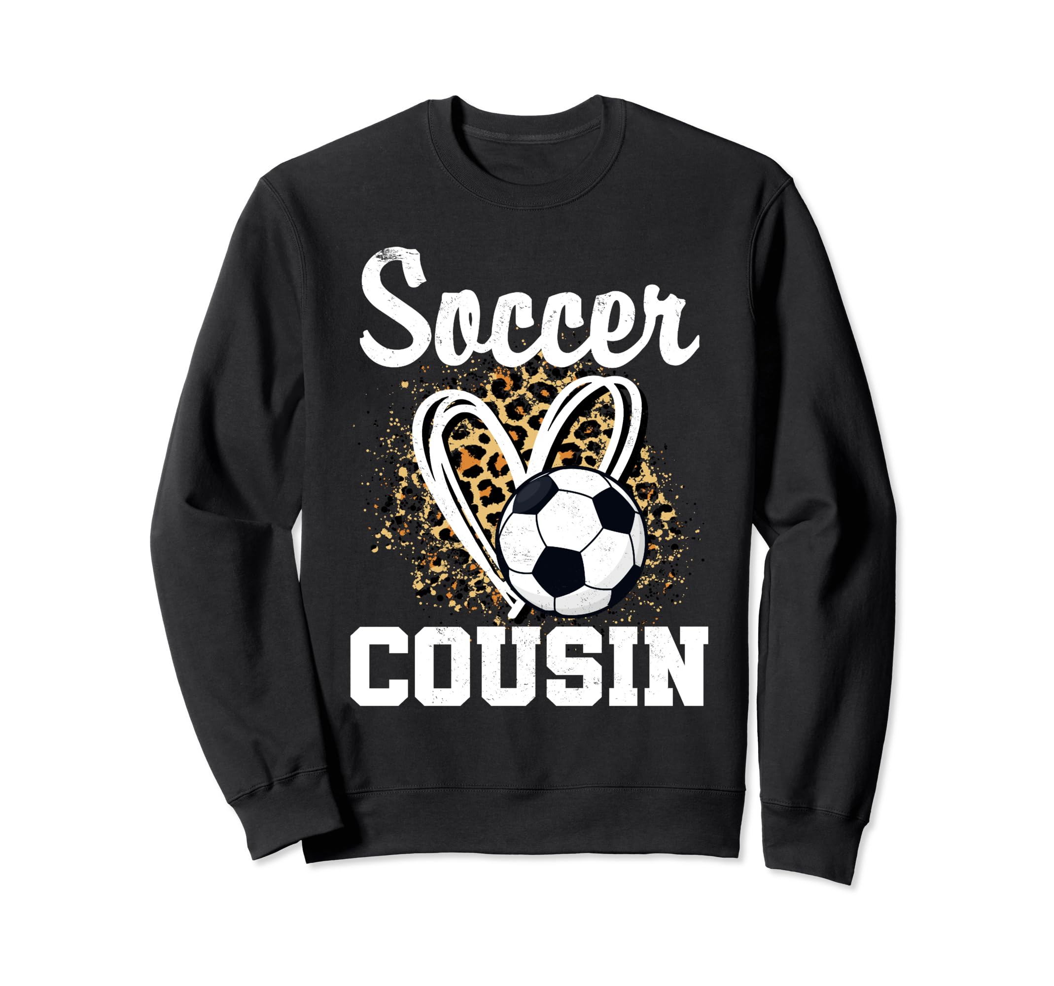 Soccer Cousin Leopard Heart Sweatshirt - Streetwear Style Men Women - T-Shirt, Sweatshirt, Hoodie