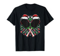 Pickleball Paddle Santa Hat Lights T-Shirt - Custom Art Print Unisex - T-Shirt, Sweatshirt, Hoodie