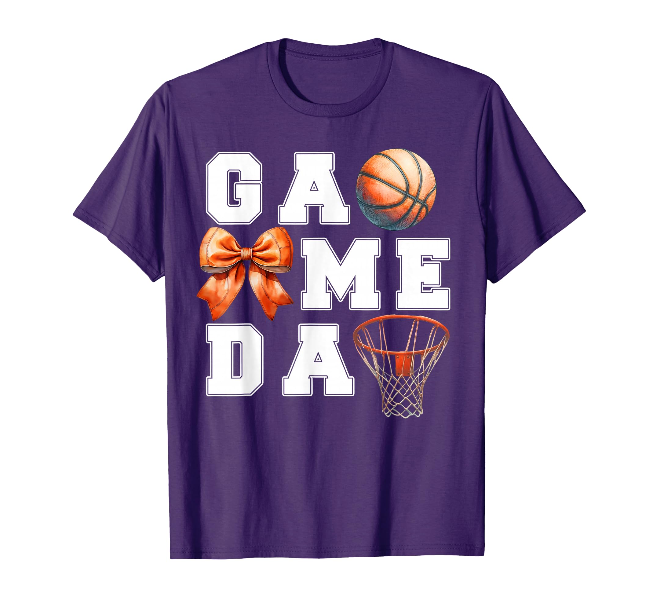 Basketball Game Day Bow T-Shirt - Aesthetic Graphic Unisex - T-Shirt, Sweatshirt, Hoodie