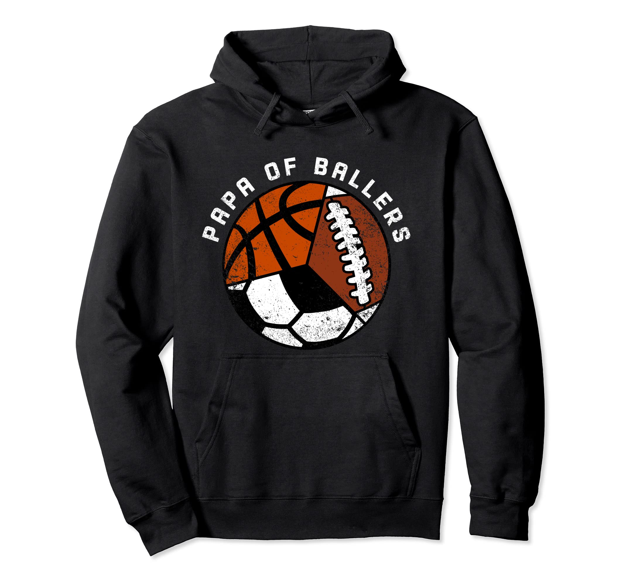Papa Ballers Funny Soccer Basketball Hoodie - Aesthetic Graphic for Adults - T-Shirt, Sweatshirt, Hoodie