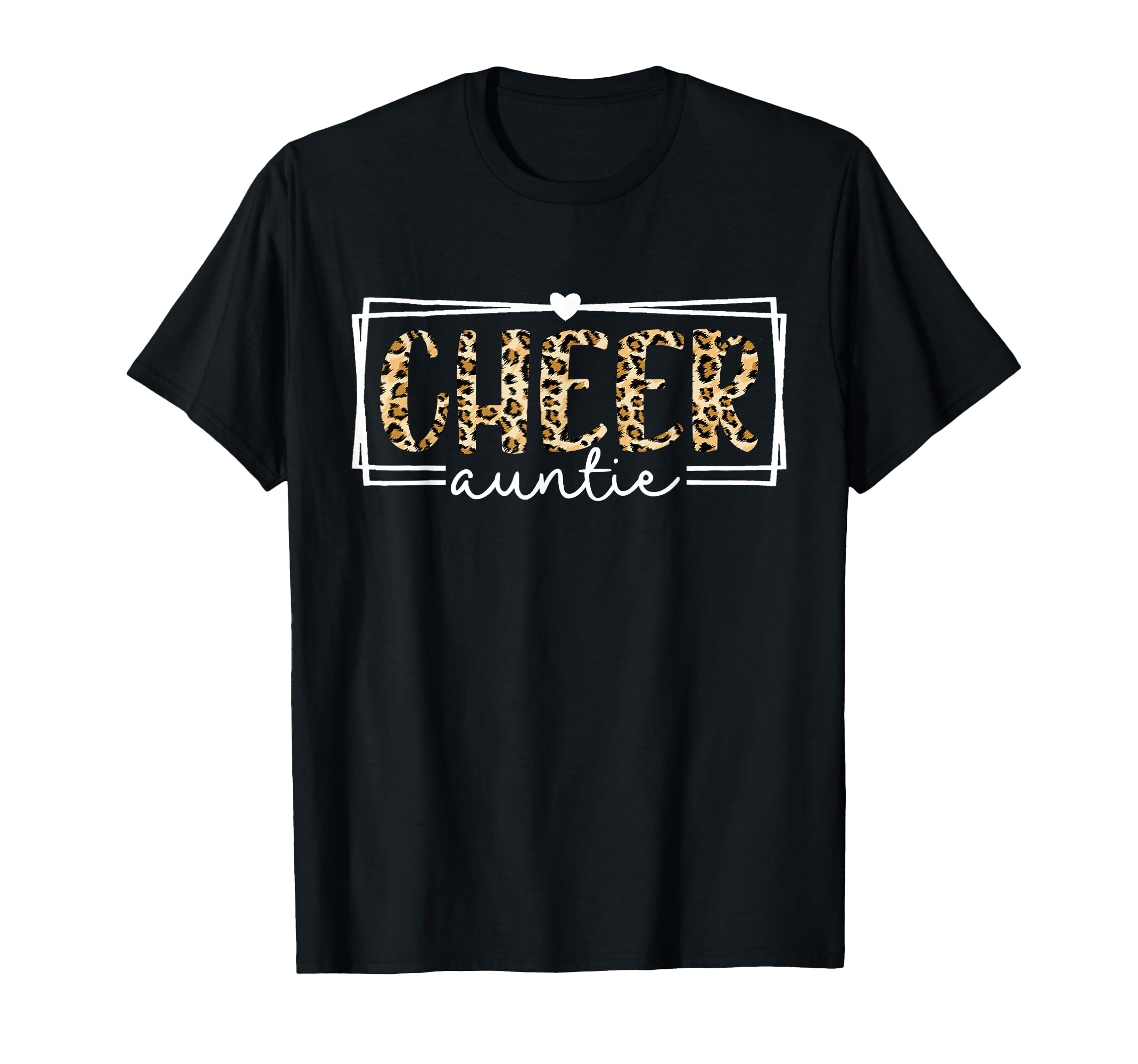 Cheer Auntie Leopard Cheerleader T-Shirt - Minimalist Print for Adults - T-Shirt, Sweatshirt, Hoodie