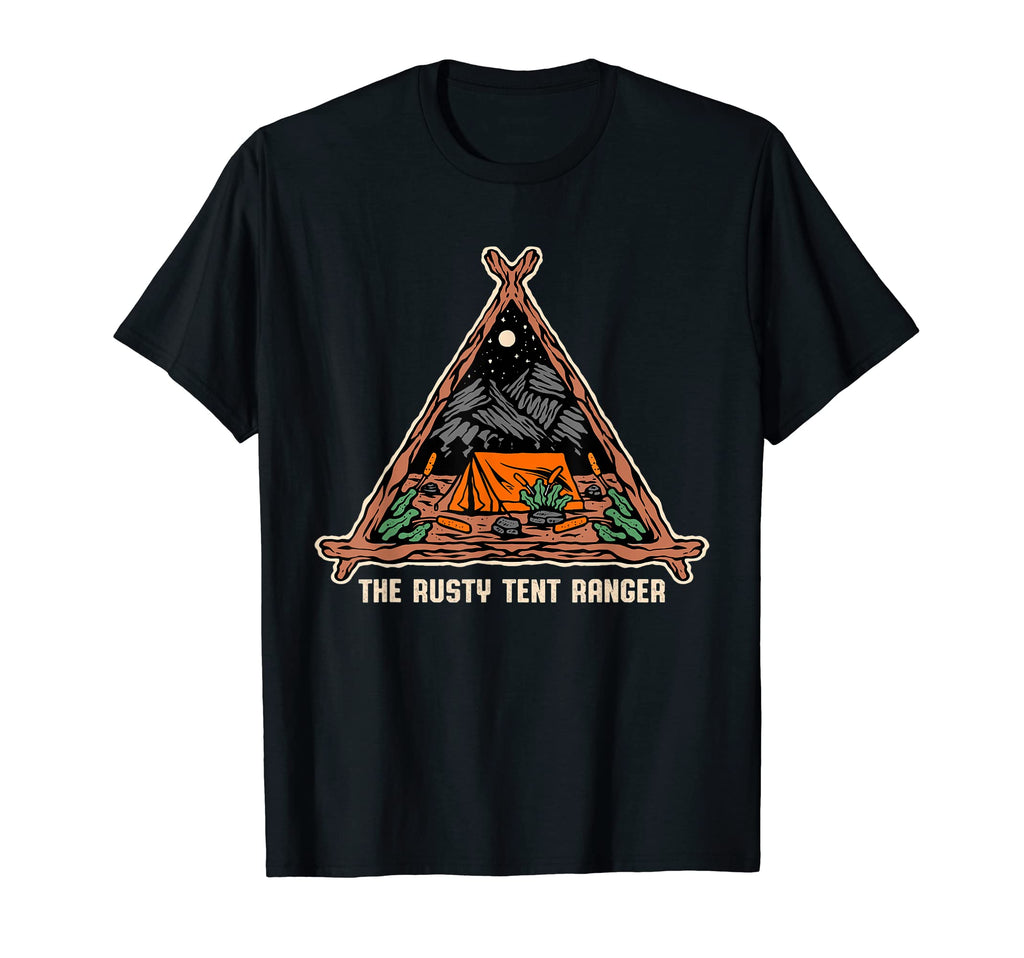 Rusty Tent Ranger Camping Friends T-Shirt - Aesthetic Graphic Men Women - T-Shirt, Sweatshirt, Hoodie