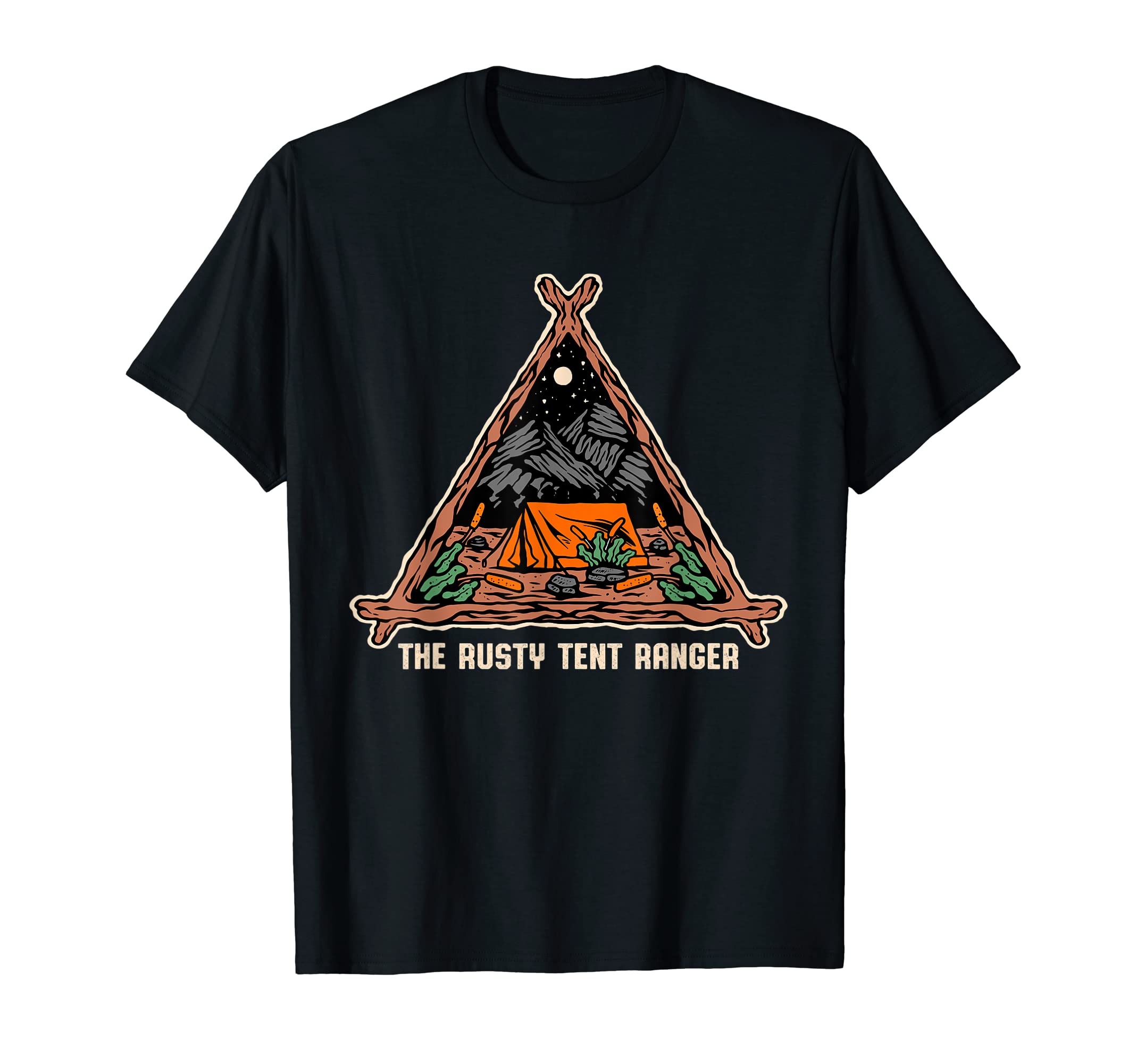 Rusty Tent Ranger Camping Friends T-Shirt - Aesthetic Graphic Men Women - T-Shirt, Sweatshirt, Hoodie