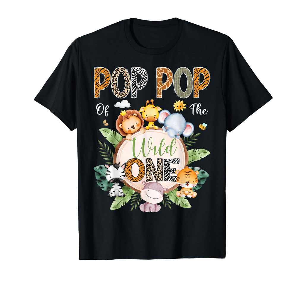 Pop Pop Wild One 1St Birthday Safari T-Shirt - Minimalist Print Unisex - T-Shirt, Sweatshirt, Hoodie
