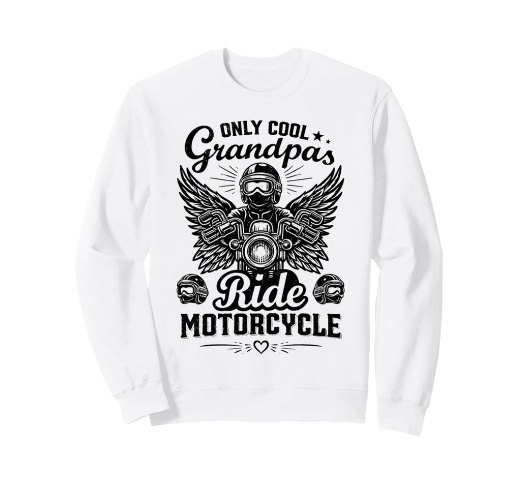 Funny Biker Grandpa Fathers Day Sweatshirt - Minimalist Print Men Women - T-Shirt, Sweatshirt, Hoodie