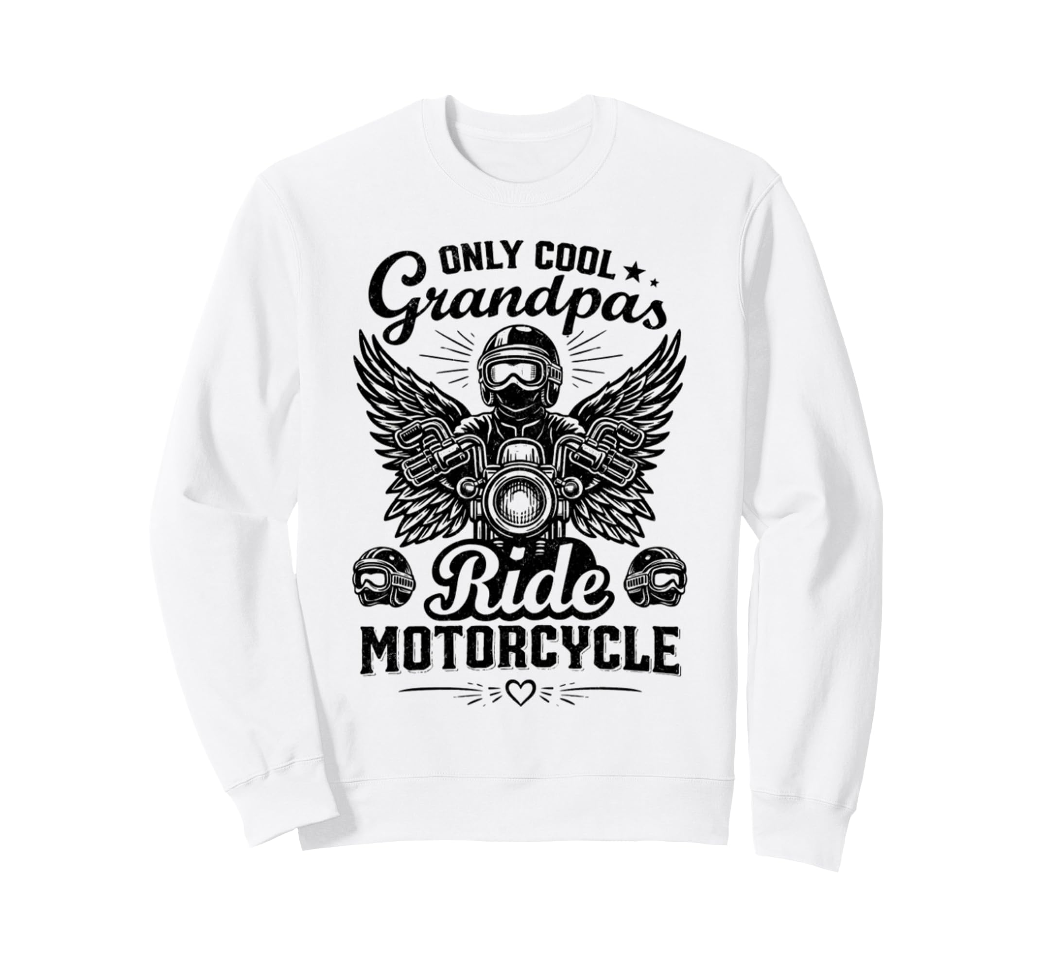 Funny Biker Grandpa Fathers Day Sweatshirt - Minimalist Print Men Women - T-Shirt, Sweatshirt, Hoodie