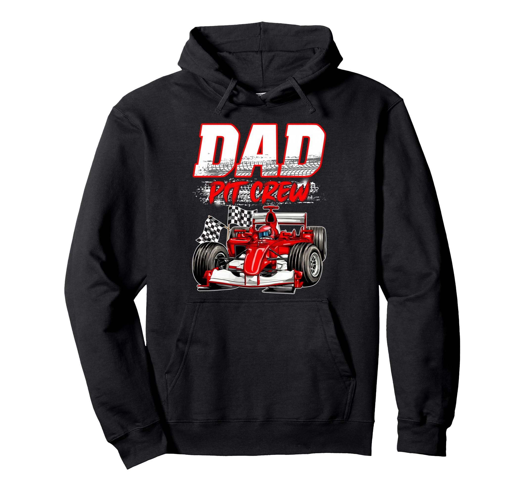 Dad Pit Crew Racing Dad Checkered Hoodie - Streetwear Style for Adults - T-Shirt, Sweatshirt, Hoodie