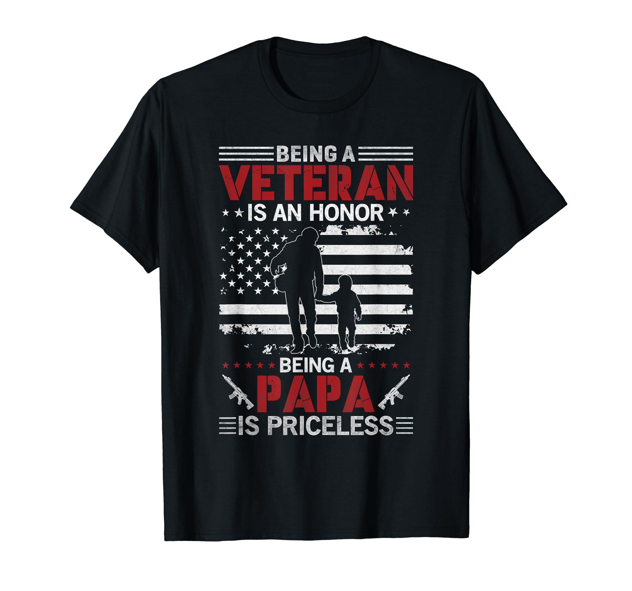 Veteran Papa Usa Flag America Us T-Shirt - Fun Novelty Design for Adults - T-Shirt, Sweatshirt, Hoodie