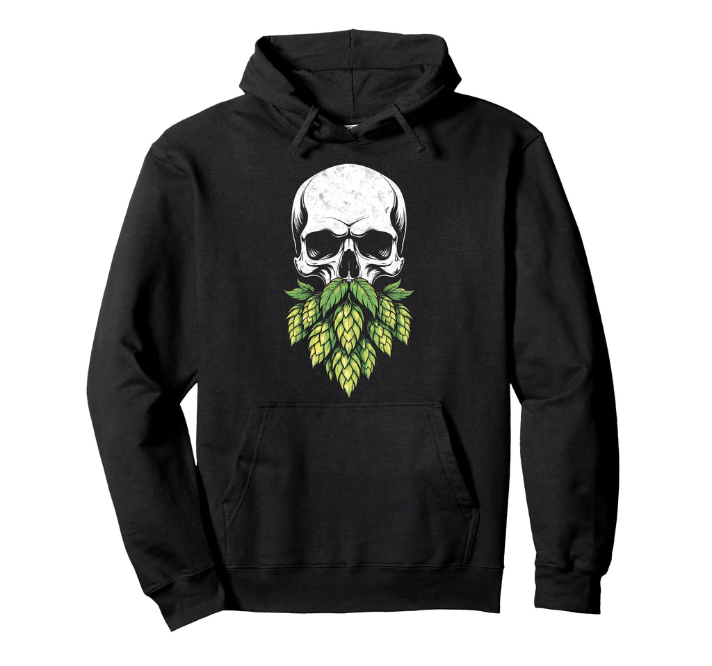 Hop Bearded Skull Brewer Funny Craft Hoodie - Graphic Print for Adults - T-Shirt, Sweatshirt, Hoodie