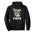 Soccer Papa Leopard Heart Matching Fathers Hoodie - Trendy Graphic Unisex - T-Shirt, Sweatshirt, Hoodie