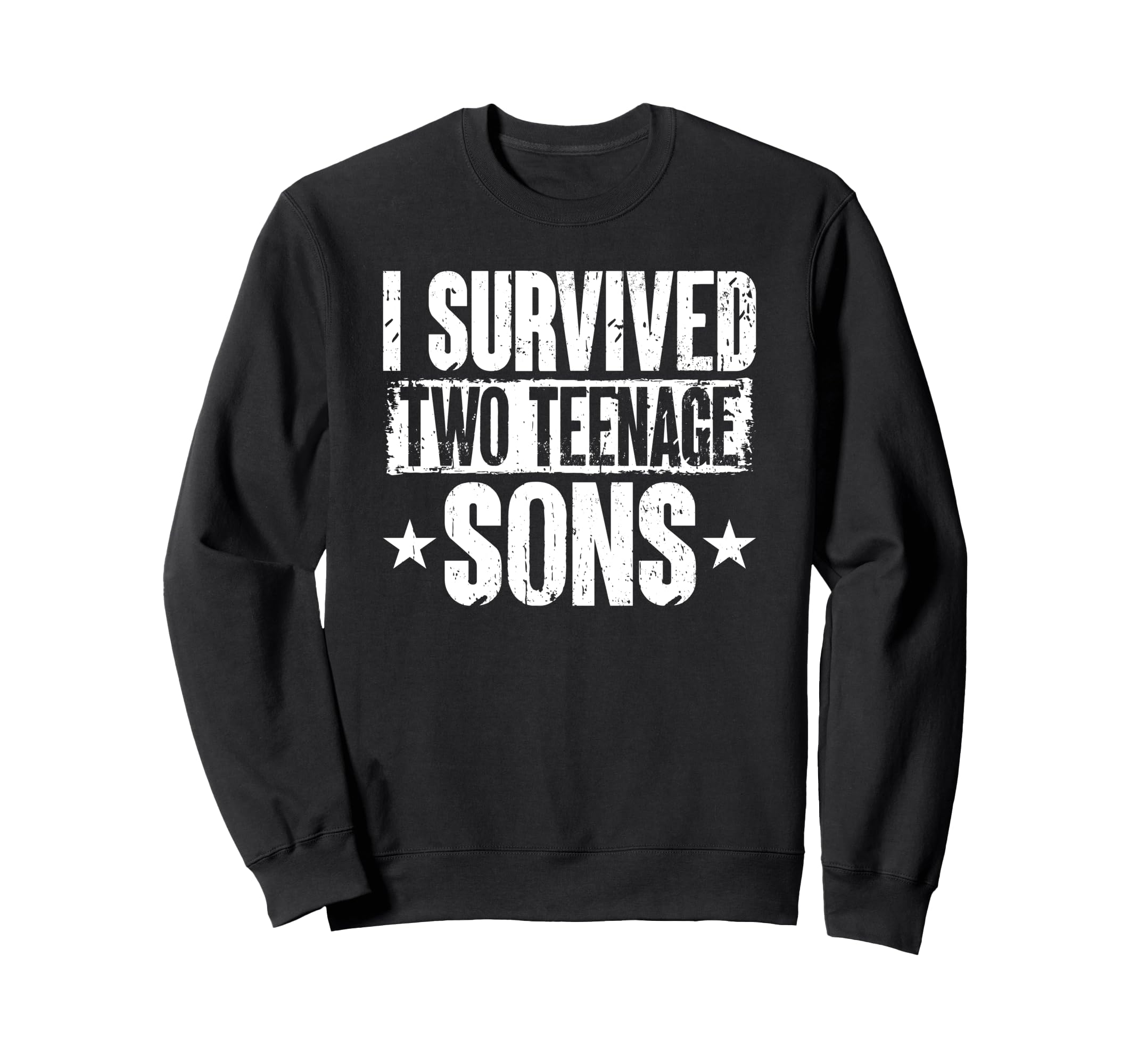 I Survived Two Teenage Sons Parenting Sweatshirt - Graphic Print Unisex - T-Shirt, Sweatshirt, Hoodie