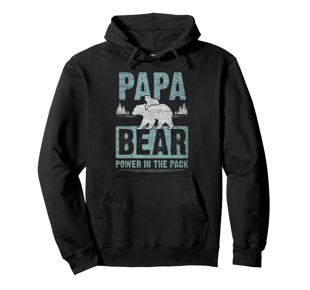 Papa Bear 1 Cub 1 Child Dad Grandpa Hoodie - Minimalist Print Men Women - T-Shirt, Sweatshirt, Hoodie