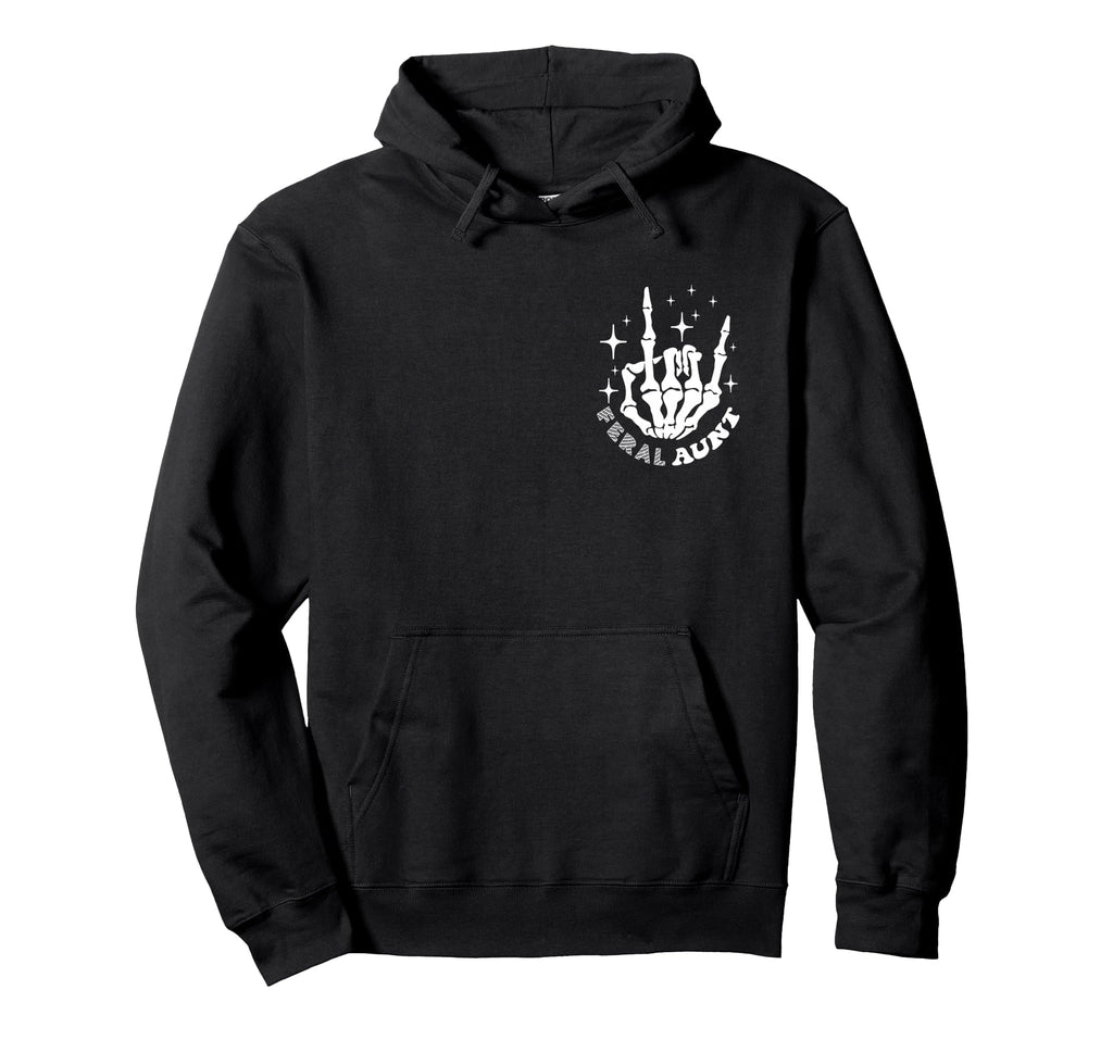 Groovy Somebodys Feral Aunt Aunts Club Hoodie - Trendy Graphic Unisex - T-Shirt, Sweatshirt, Hoodie