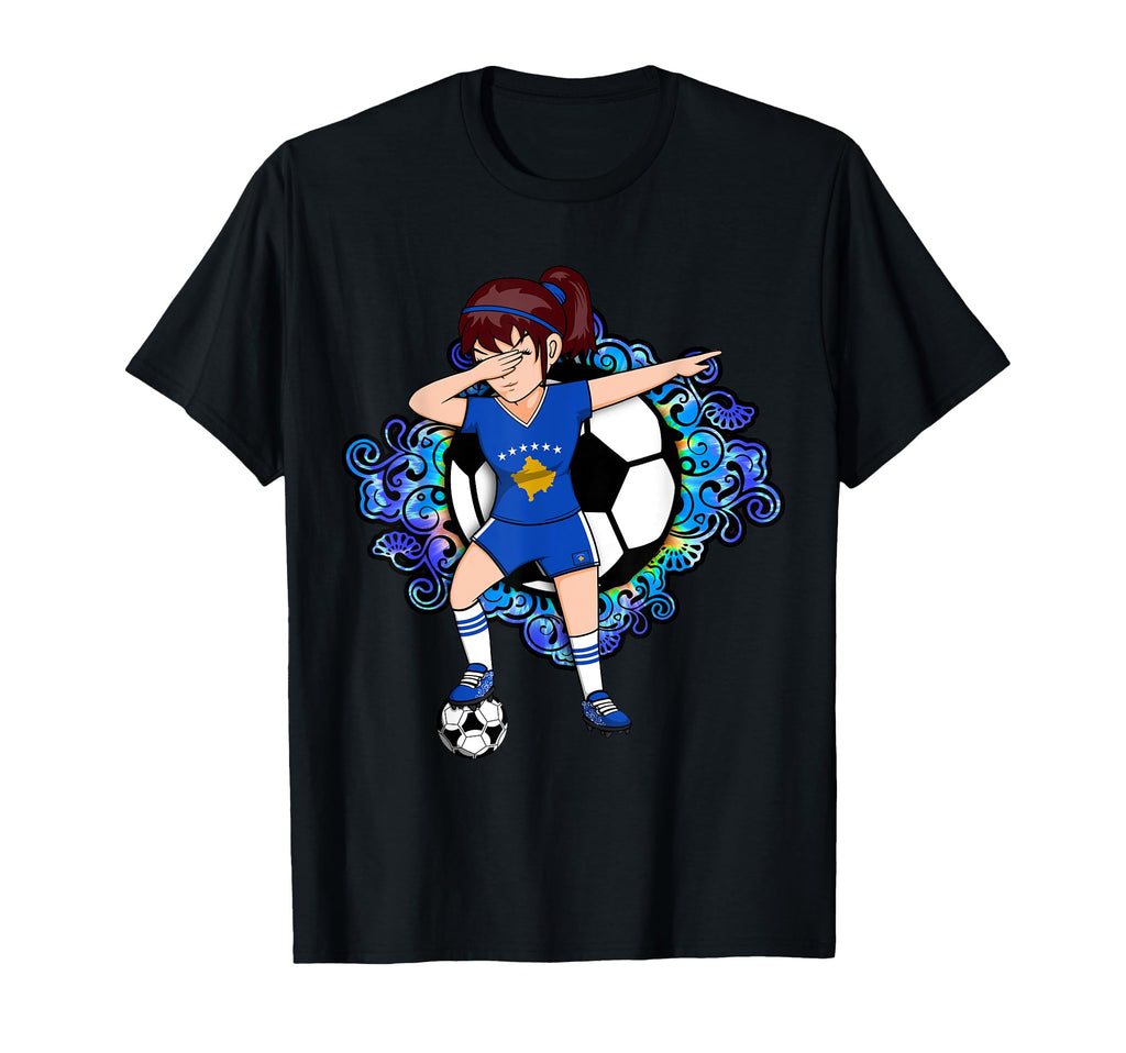 Dabbing Soccer Kosovo Fan Jersey T-Shirt - Minimalist Print Men Women - T-Shirt, Sweatshirt, Hoodie