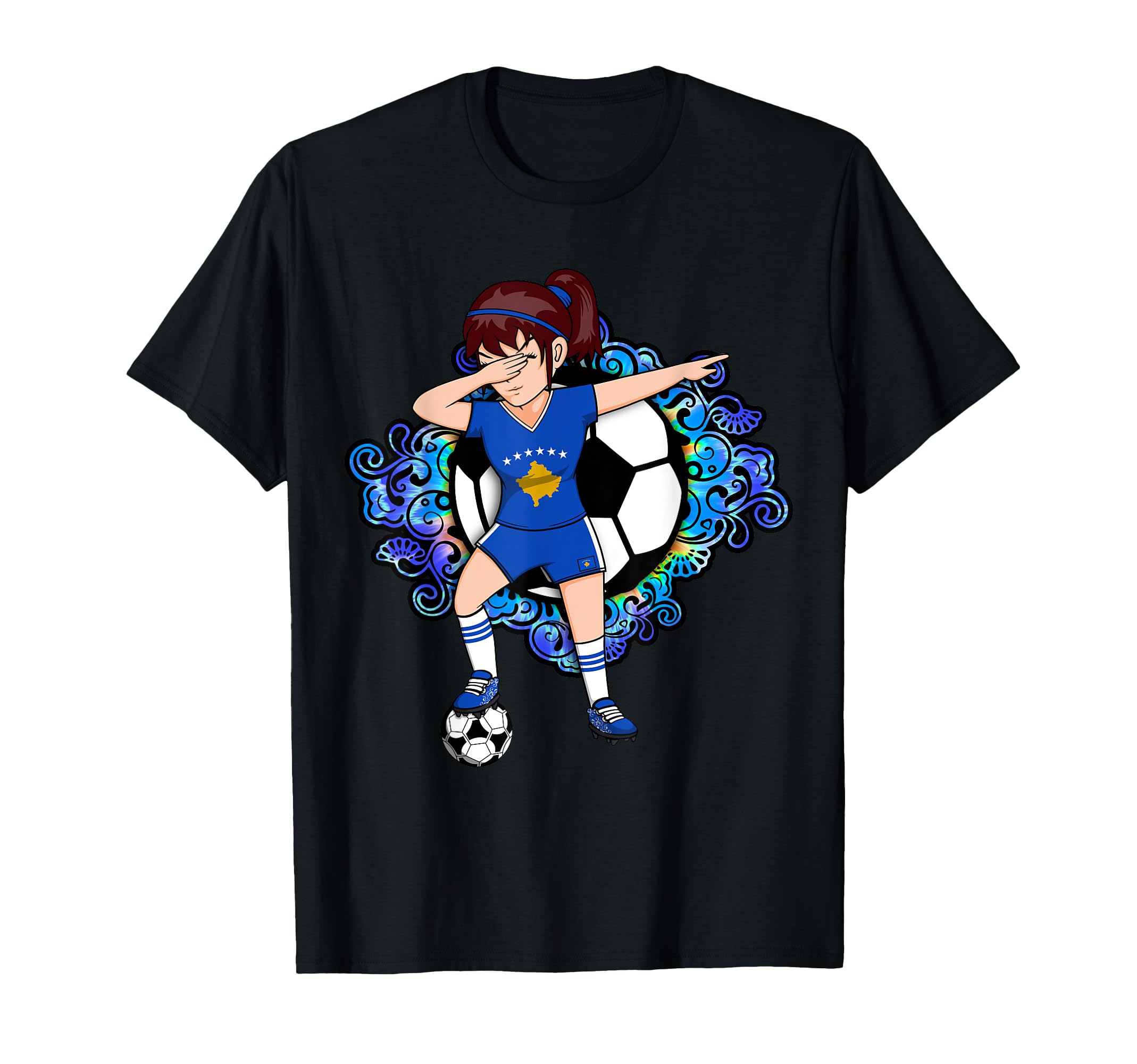 Dabbing Soccer Kosovo Fan Jersey T-Shirt - Minimalist Print Men Women - T-Shirt, Sweatshirt, Hoodie