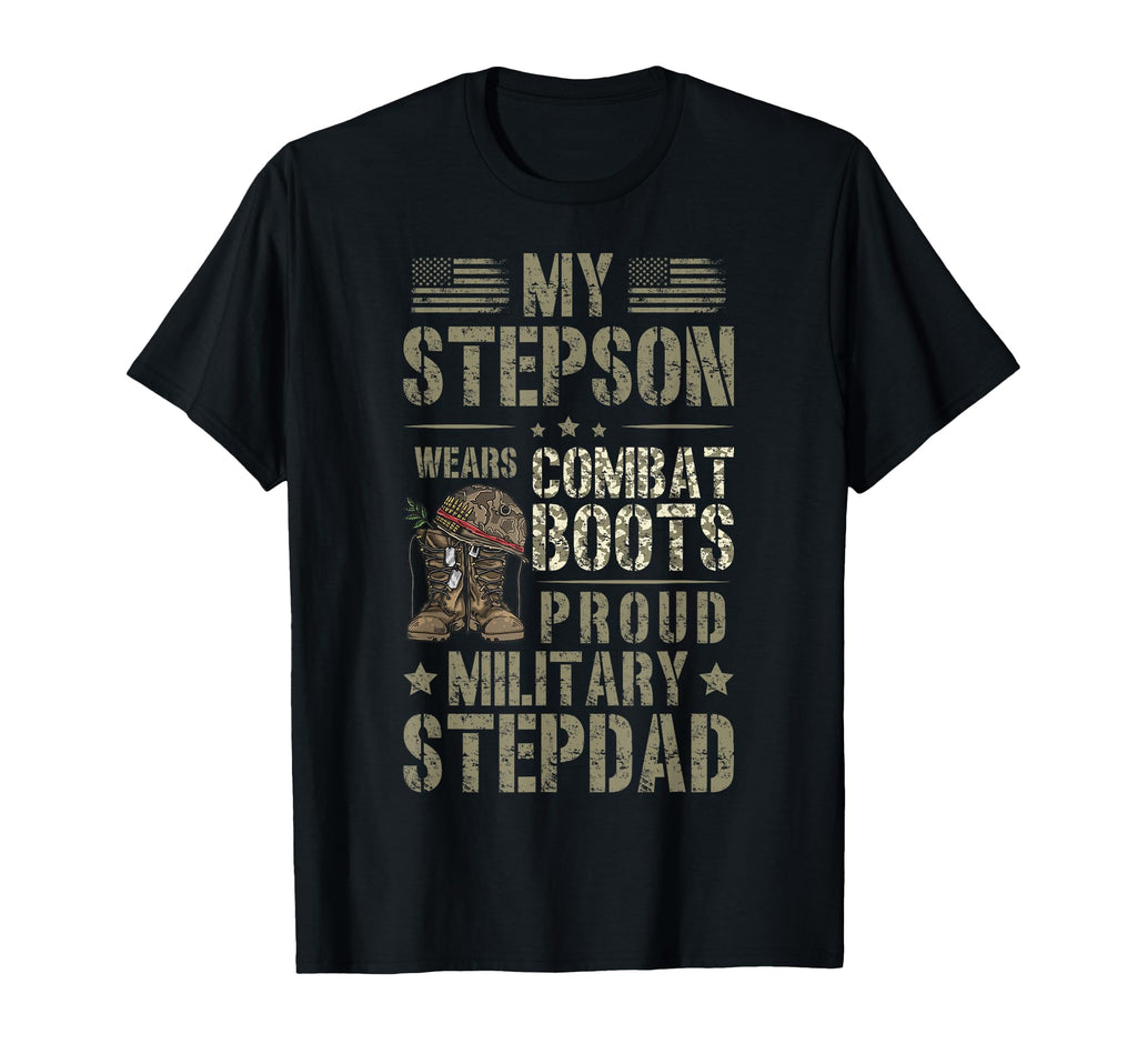 Proud Military Stepdad Military T-Shirt - Trendy Graphic for Adults - T-Shirt, Sweatshirt, Hoodie