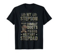Proud Military Stepdad Military T-Shirt - Trendy Graphic for Adults - T-Shirt, Sweatshirt, Hoodie
