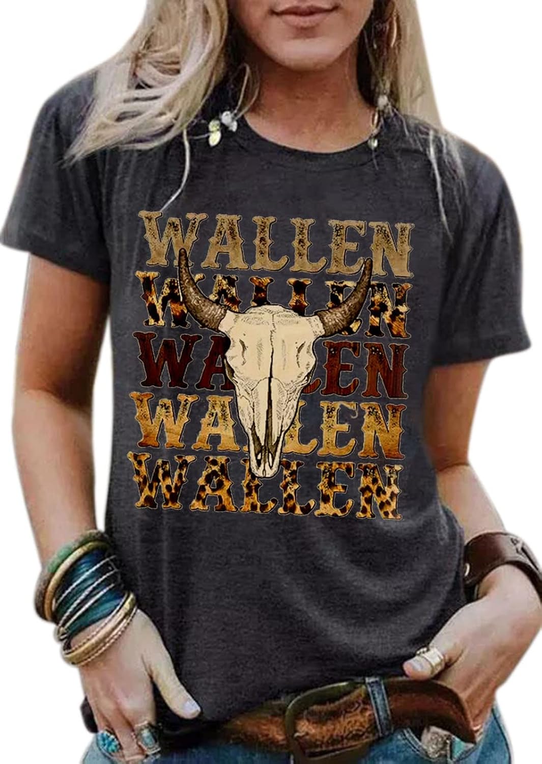 Retro Steer Skull Western Women Leopard Vintage - Adult & Kids T-Shirts, Sweatshirts & Hoodies apparel design preview 1
