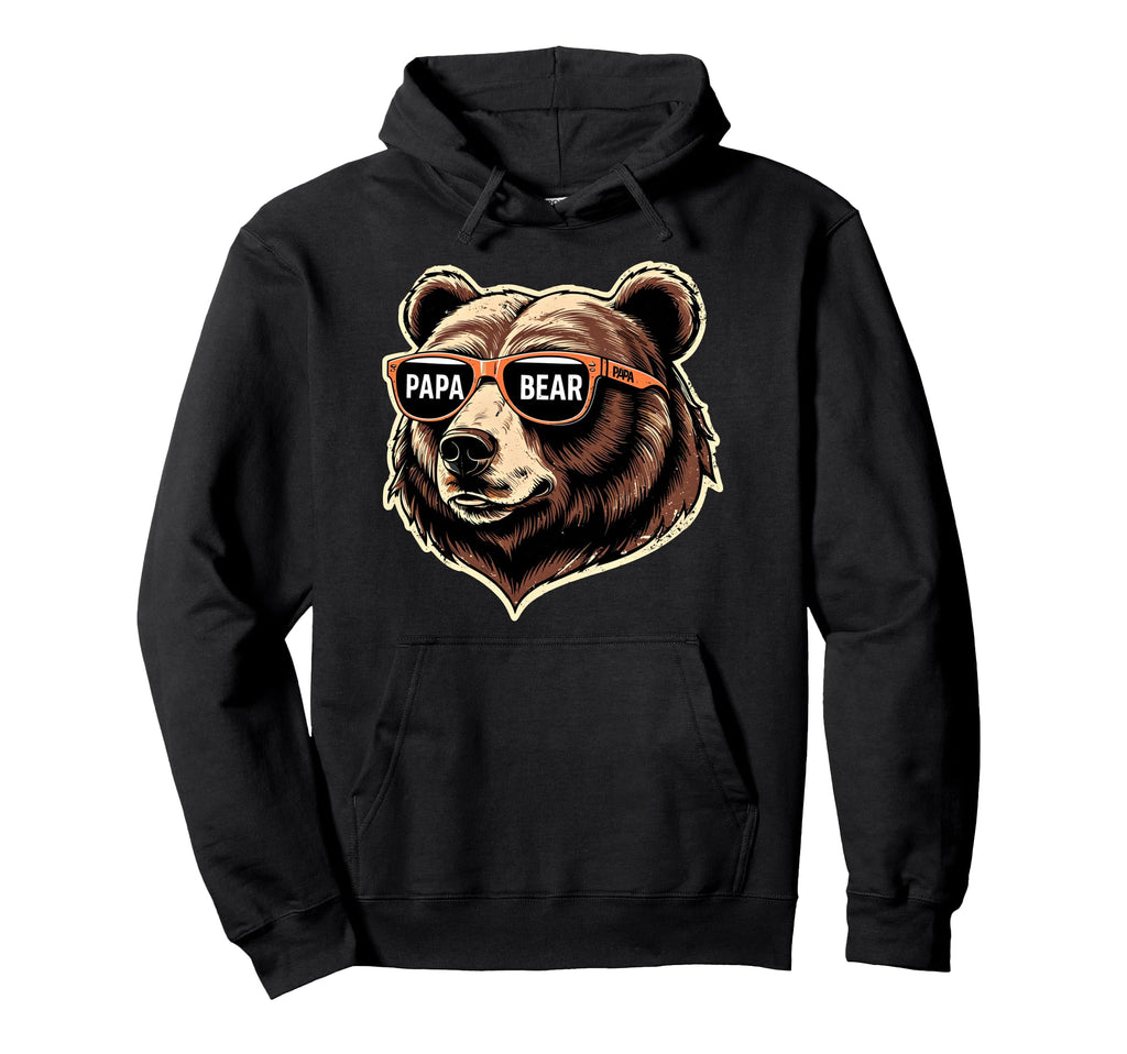 Papa Bear Husband Father Family Fathers Hoodie - Unique Graphic Men Women - T-Shirt, Sweatshirt, Hoodie
