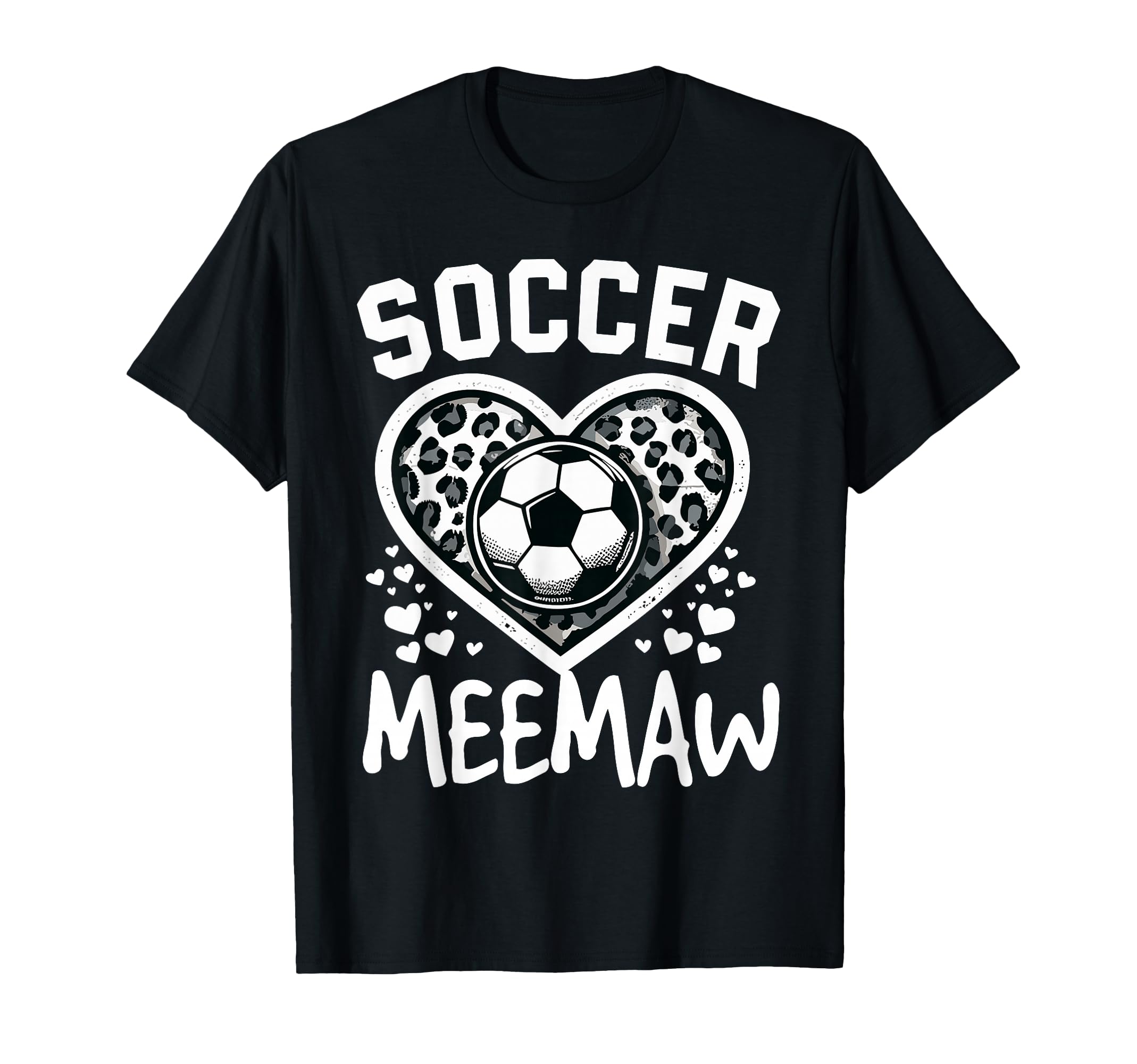 Soccer Meemaw Leopard Heart Meemaw T-Shirt - Aesthetic Graphic Men Women - T-Shirt, Sweatshirt, Hoodie