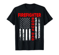 Firefighter Bonus Dad America Flag T-Shirt - Unique Graphic Men Women - T-Shirt, Sweatshirt, Hoodie