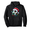Soccer Ball Santa Hat Player Pajama Hoodie - Minimalist Print Men Women - T-Shirt, Sweatshirt, Hoodie