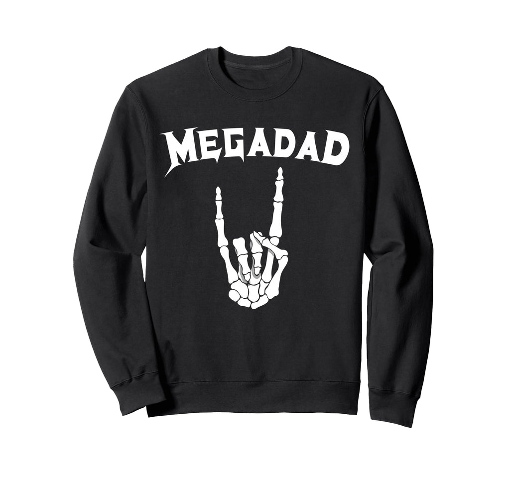 Megadad Skeleton Rocker Dad Sweatshirt - Custom Art Print for Adults - T-Shirt, Sweatshirt, Hoodie